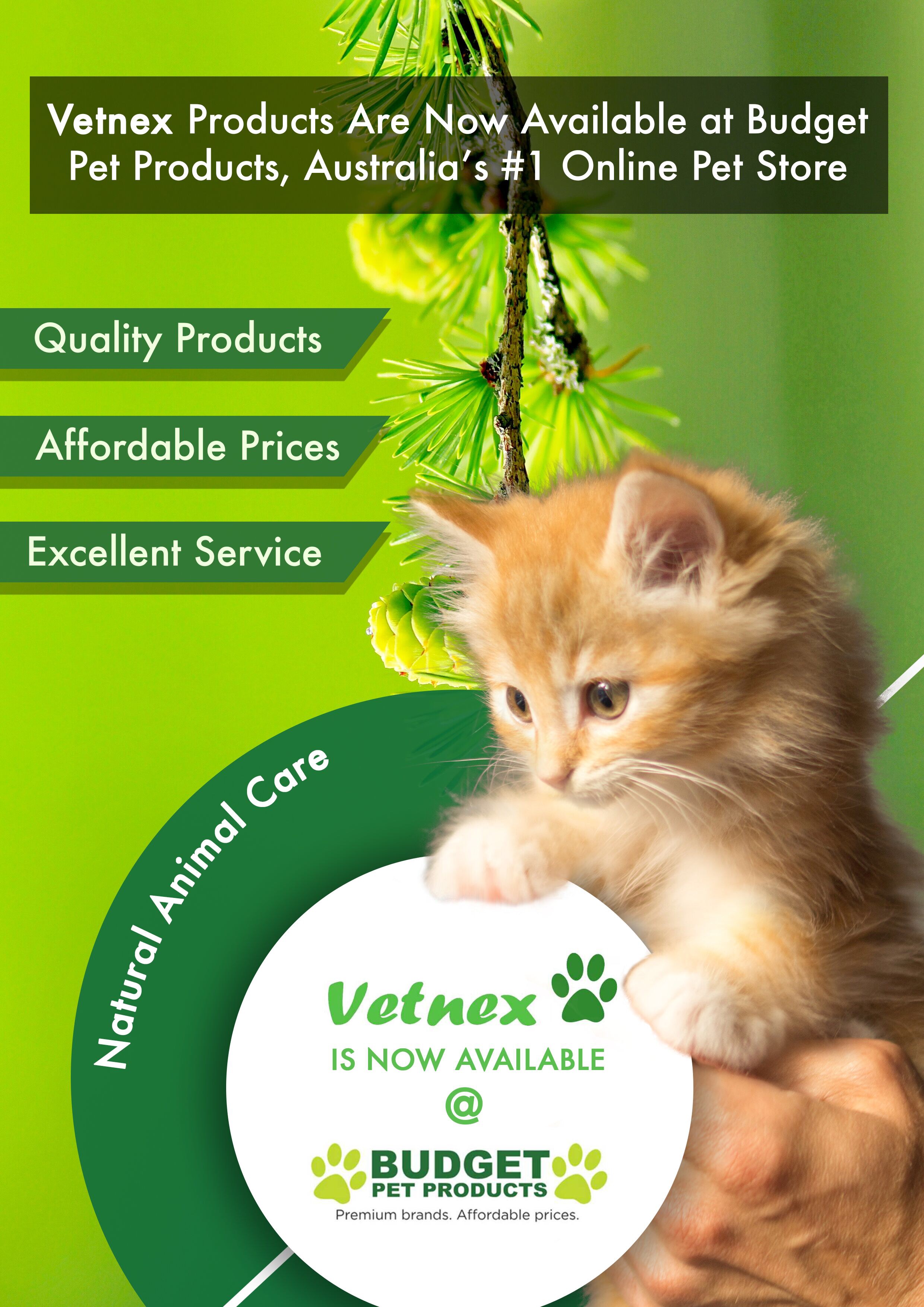 Vetnex Products Are Now Available at Budget Pet Products, Australia’s #1 Online Pet Store